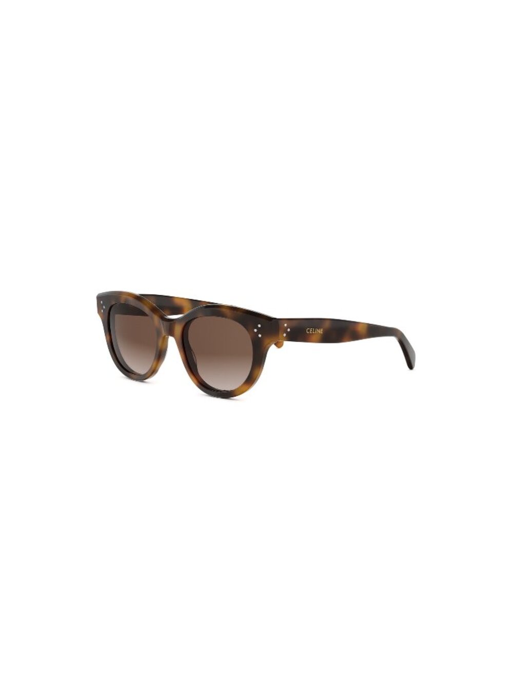 New CELINE Women's Sunglasses Acetate Frame 3 DOTS CL40332I 53F 51 Havana Round